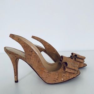 Kate Spade • Celeste Pumps • Cork + Gold • Sz: 7
